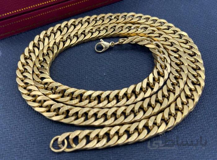 گردنبند کارتیر با پهنای 6.5mm طلایی