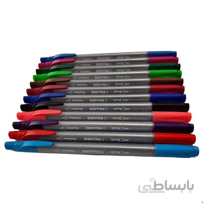 روان نویس پیکاسو مدل brush marker fine liner بسته 12 عددی