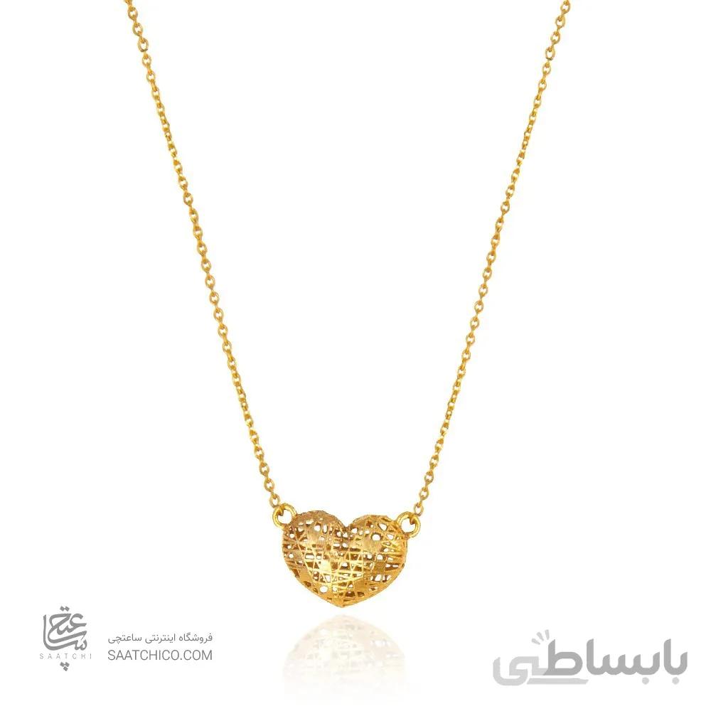 گردنبند طلا زنانه طرح قلب فیوژن کد CN373