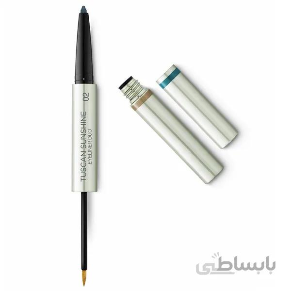 خط چشم دوگانه کیکو میلانو KIKO MILANO | مدل Tuscan Sunshine خط چشم مایع اکلیلی + مداد چشم رنگی پیچی (رنگ۰۲) ا Kiko Milano Tuscan Sunshine Eyeliner Duo 02 - 1.5 ml + 1g