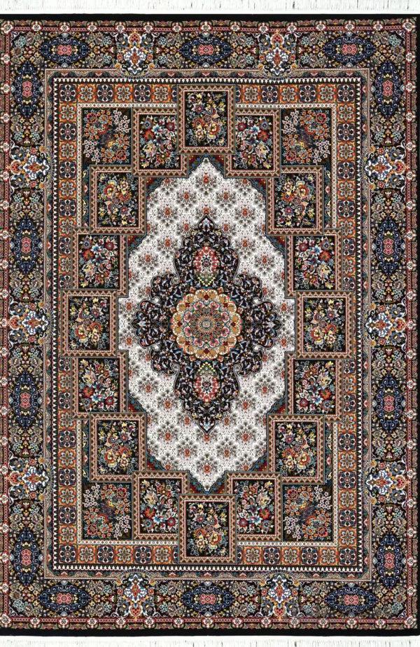 فرش کاشان 700شانه نقشه چیتا سرمه ای