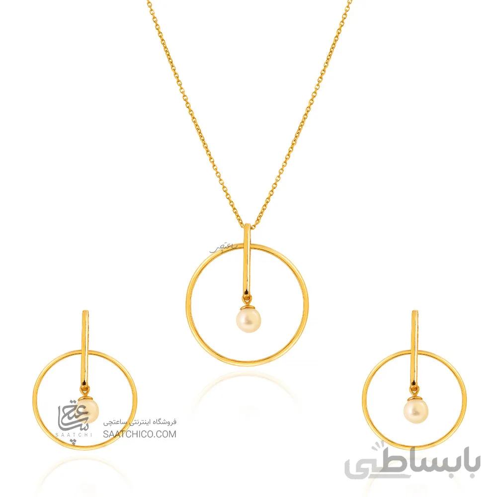 نیم ست طلا با مروارید کد XS232