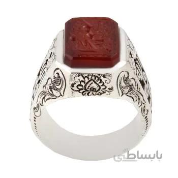 انگشتر نقره مردانه مدل عقیق طبیعی رکاب دست ساز کد AM_1660
