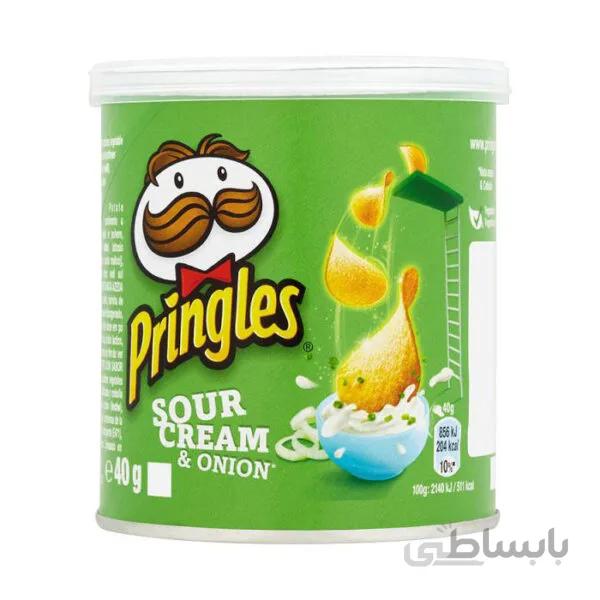چیپس پرینگلز ۴۰ گرم – طعم خامه ترش و پیاز – Pringles Sour cream & onion