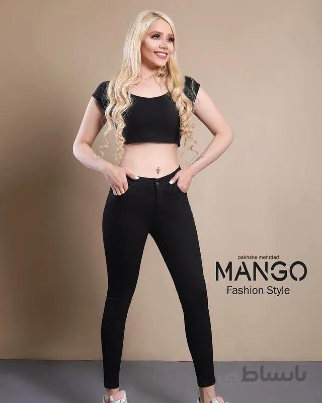 شلوار جین مشکی ترک پرکلاغی قد 90 و 95 و 100