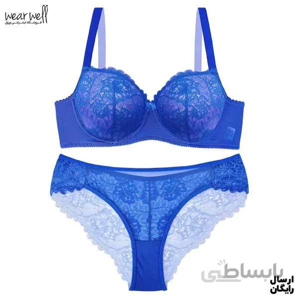ست شورت و سوتین فنردار دانتل نوشه پوش کد 73005 رنگ کاربنی