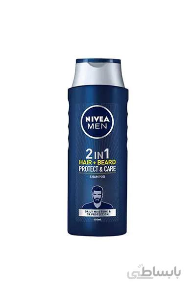 شامپو نیوا مردانه ۴۰۰ میل ۲ در ۱ مو و ریش – رایحه آلوئه ورا – Nivea men shampoo 2 in 1 hair & beard