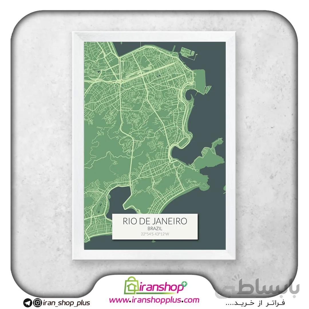 تابلو نقشه شهر ریو دو ژانیرو با تم Green