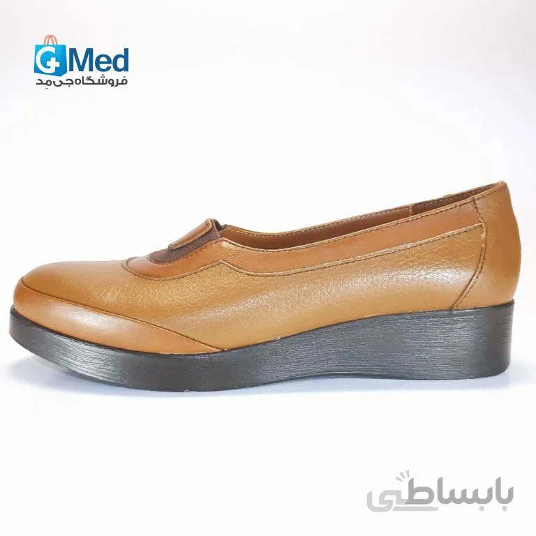 کفش چرم طبی زنانه پاتکان کد ۵۲۰۳- رنگ عسلی