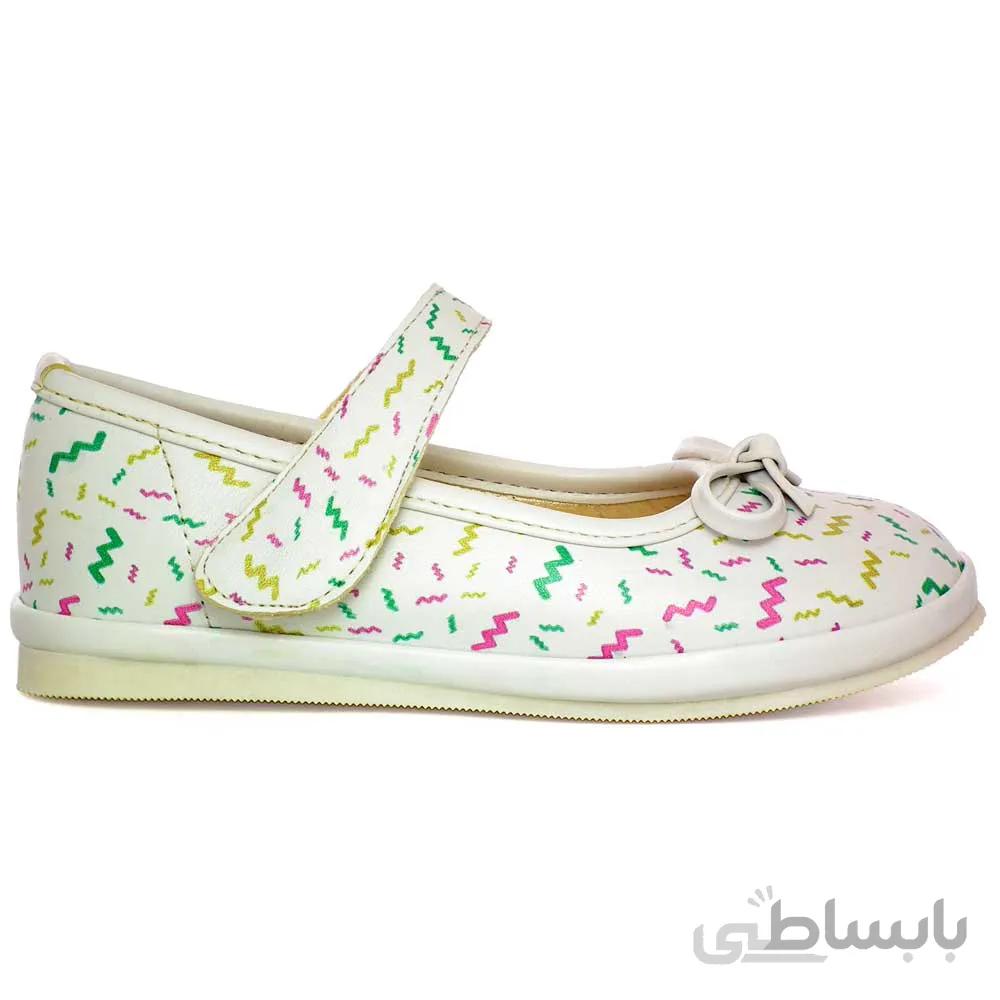 کفش دخترانه مدل ZIG ZAG PRINT سفید