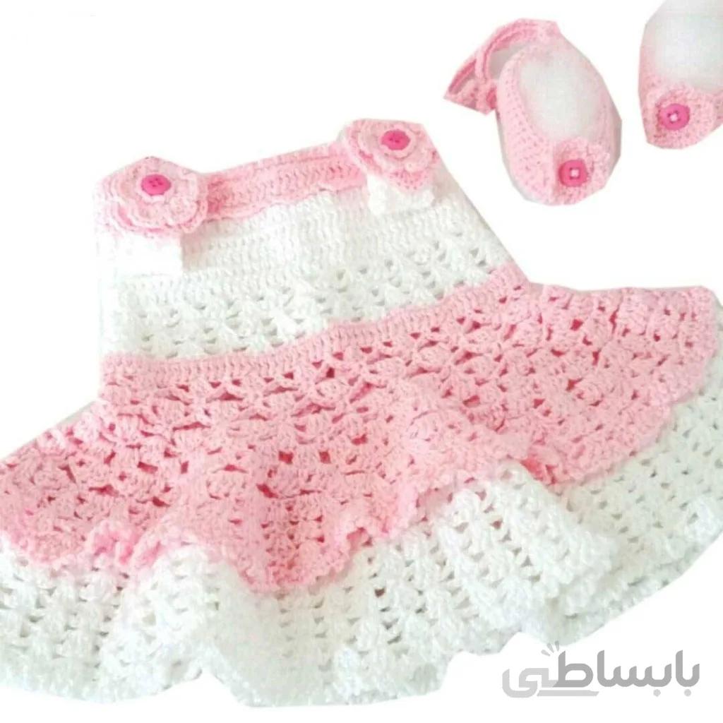 پیراهن نوزادی بافتنی مدل TT-EE