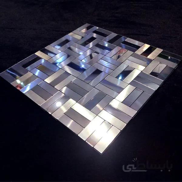 تایل بین کابینتی نقره ای براق و مات R1083