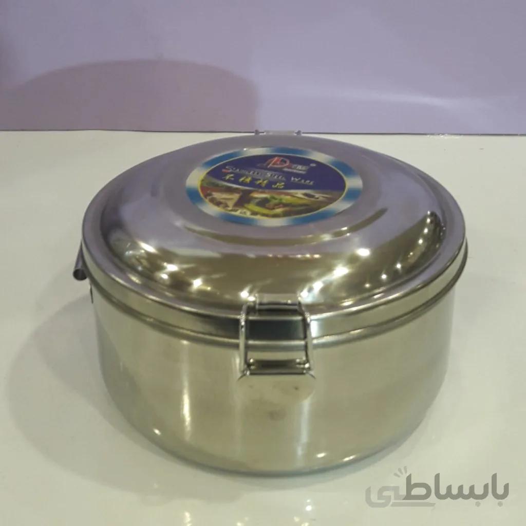 ظرف غذا استیل گرد 2طبقه چین