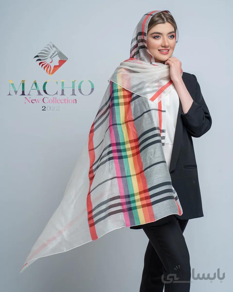 شال نخ پنبه ابریشم ماچو 3002