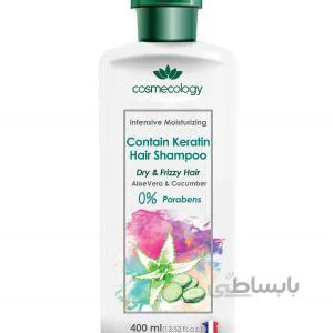 شامپو حاوی کراتین مرطوب کننده موی سر 400میلی لیتر کاسمکولوژی