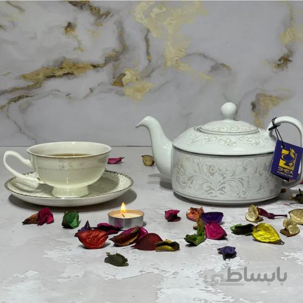 قوری شکس مدل رزا کد 2600 نقره ای
