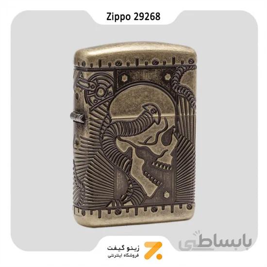 فندک بنزینی زیپو مدل 29268 طرح اسکلت