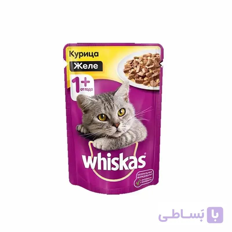 پوچ گربه ویسکاس با طعم مرغ در ژله