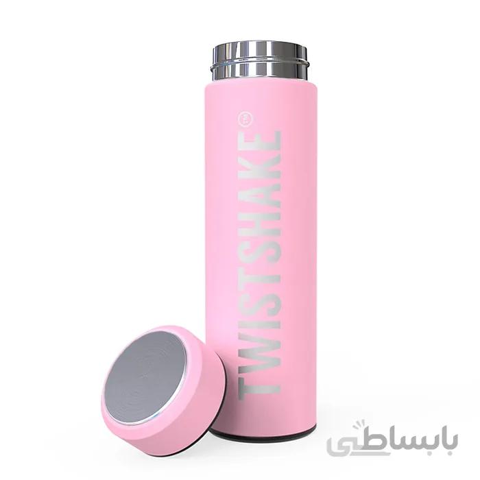 فلاسک سرد و گرم کودک تویست شیک صورتی پاستل Twistshake