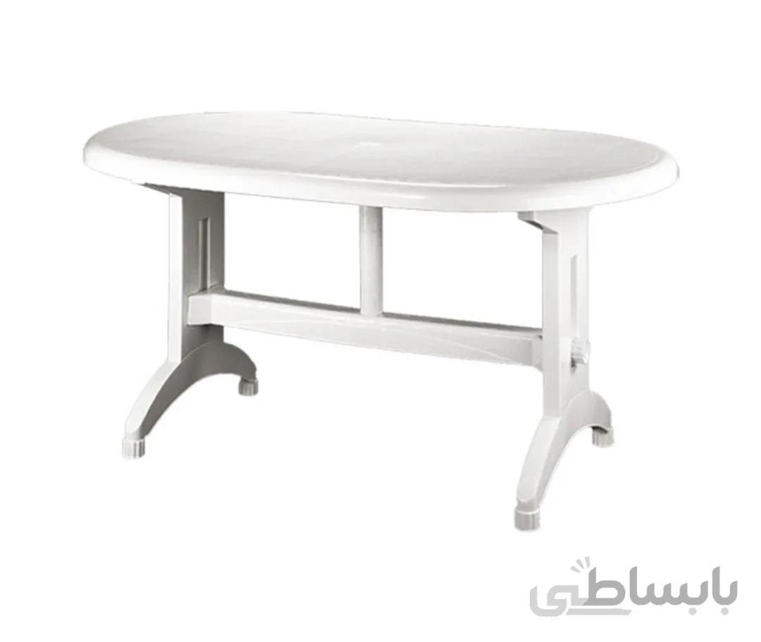 میز ۶نفره پلاستیکی بیضی صنعت