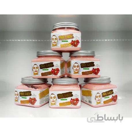 اسکراپ شنی مکس لیدی با عصاره های نعناع ,انار و آووکادوMax Lady Mask