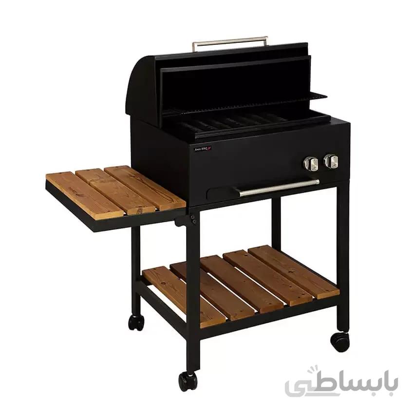 باربیکیو، گریل و کباب پز گازی ذغالی مدل BRT-۰۶۲ امین باربیکیو | طرح مشکی بدون کابین