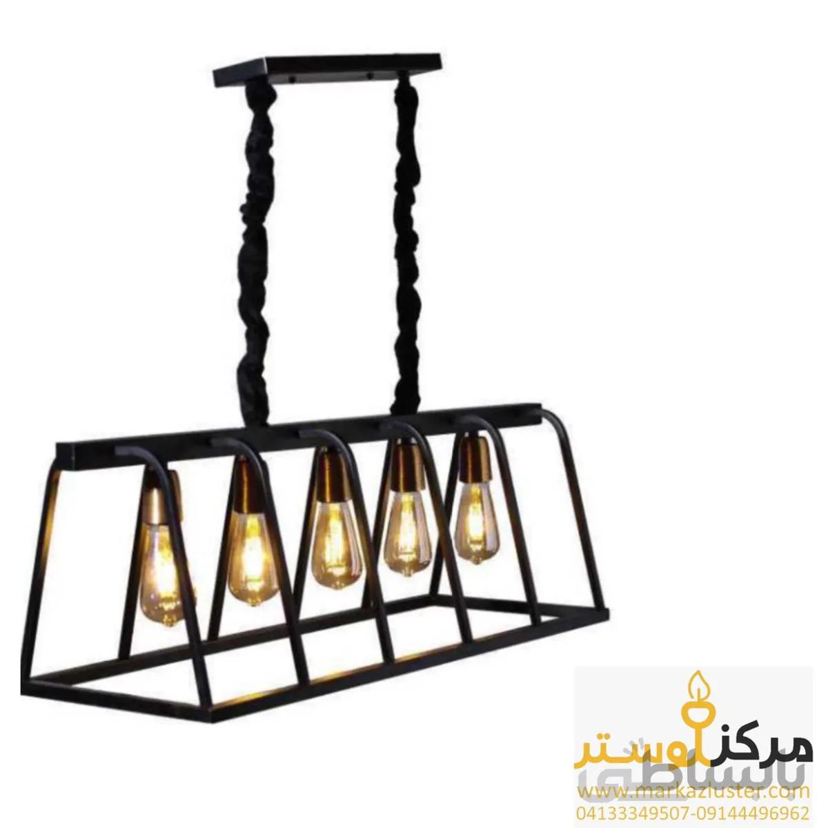 لوستر فانتزی لاینری 4 شعله مشکی طرح بام