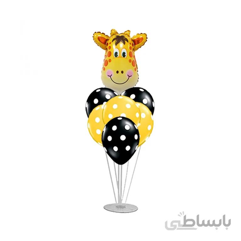 استند بادکنک 7 شاخه طرح زرافه مدل STA295