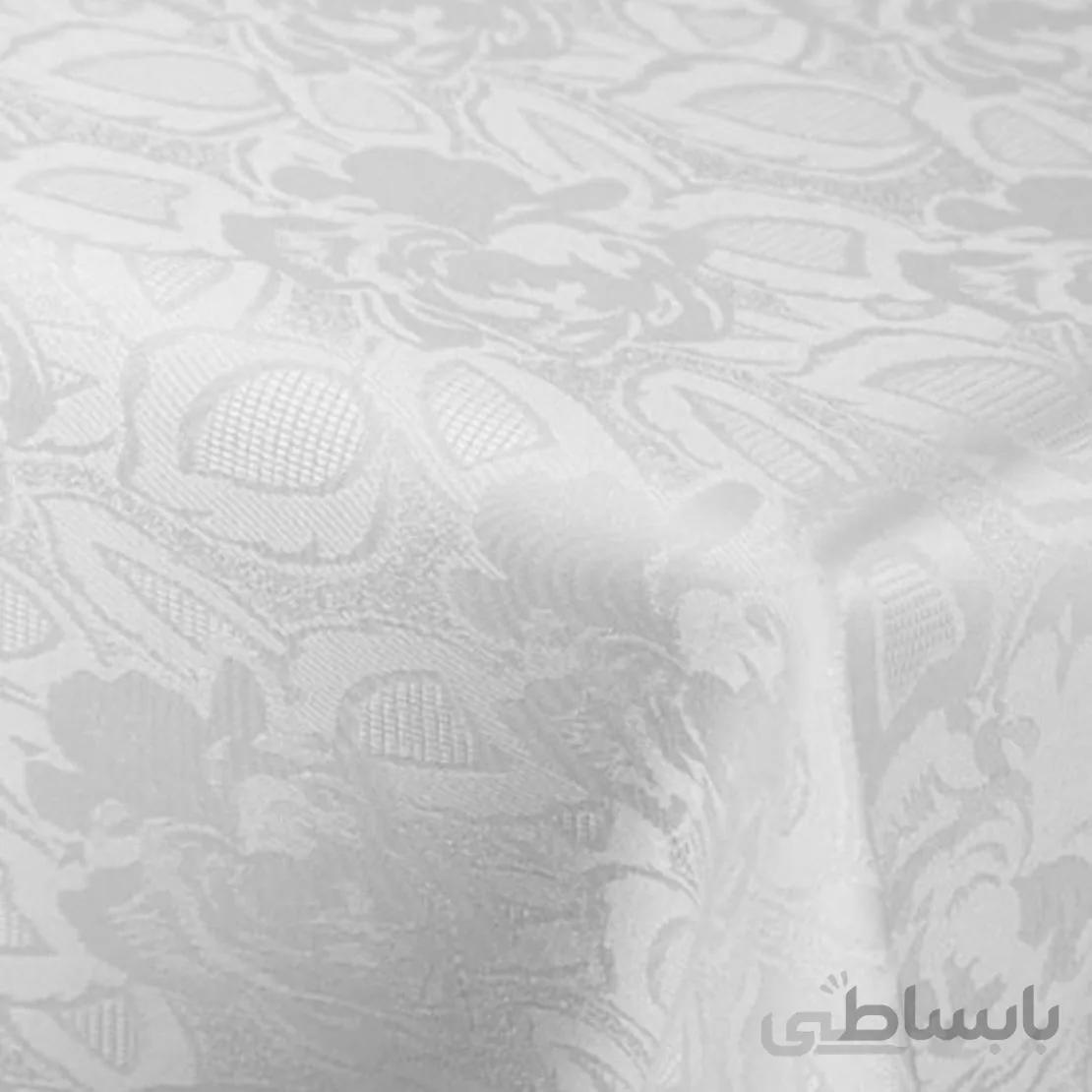 رومیزی ژاگارد 10نفره مستطیل 280*150 رز سفید