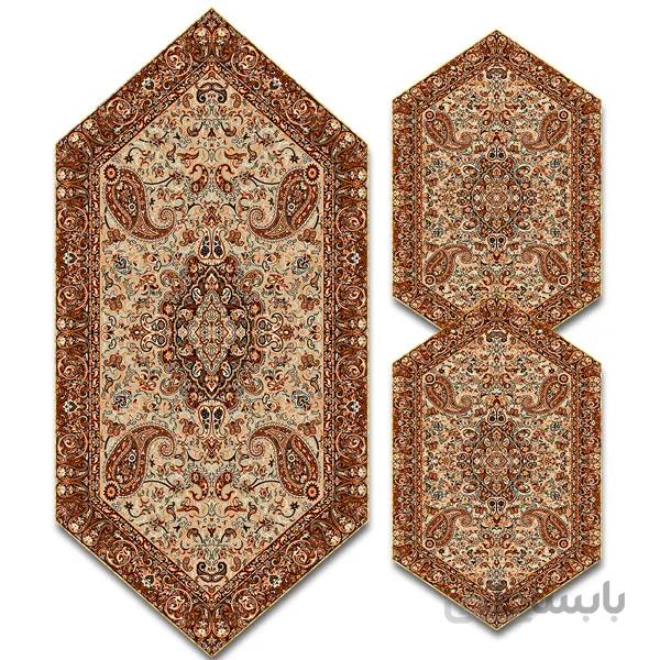 رومیزی مربع ترمه طرح سالار مشکی ابریشم کد 710 کد 410557