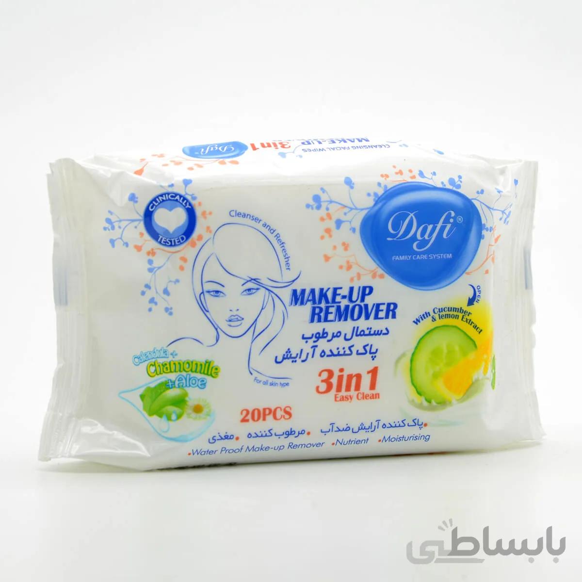 دستمال مرطوب پاک کننده آرایش مدل ۳ در ۱ دافی