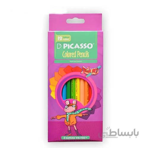 مداد رنگی 12 رنگ جعبه مقوایی پیکاسو PICASSO