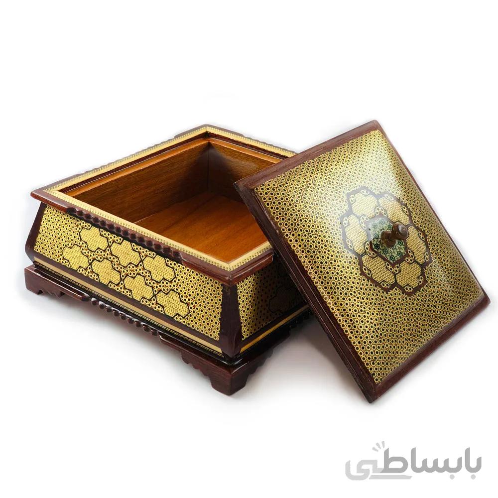 شکلات خوری خاتم کاری مدل چهارگوش