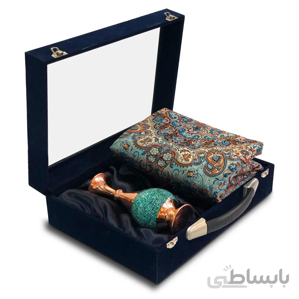 ست ترمه و گلدان فیروه کوبی 25 سانت ا قیمت به شرط خرید تیمی