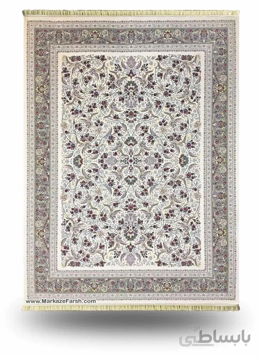 فرش طرح افشان درباری کرم 700 شانه