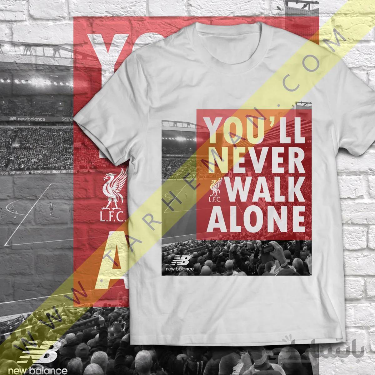 تیشرت هواداری لیورپول با نمای زیبای انفیلد Liverpool YOU NEVER WALK ALONE