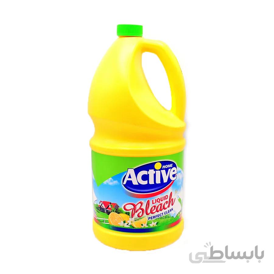 مایع سفید کننده معطر لیمویی ۴ لیتری اکتیو-کارتن ۴ تایی