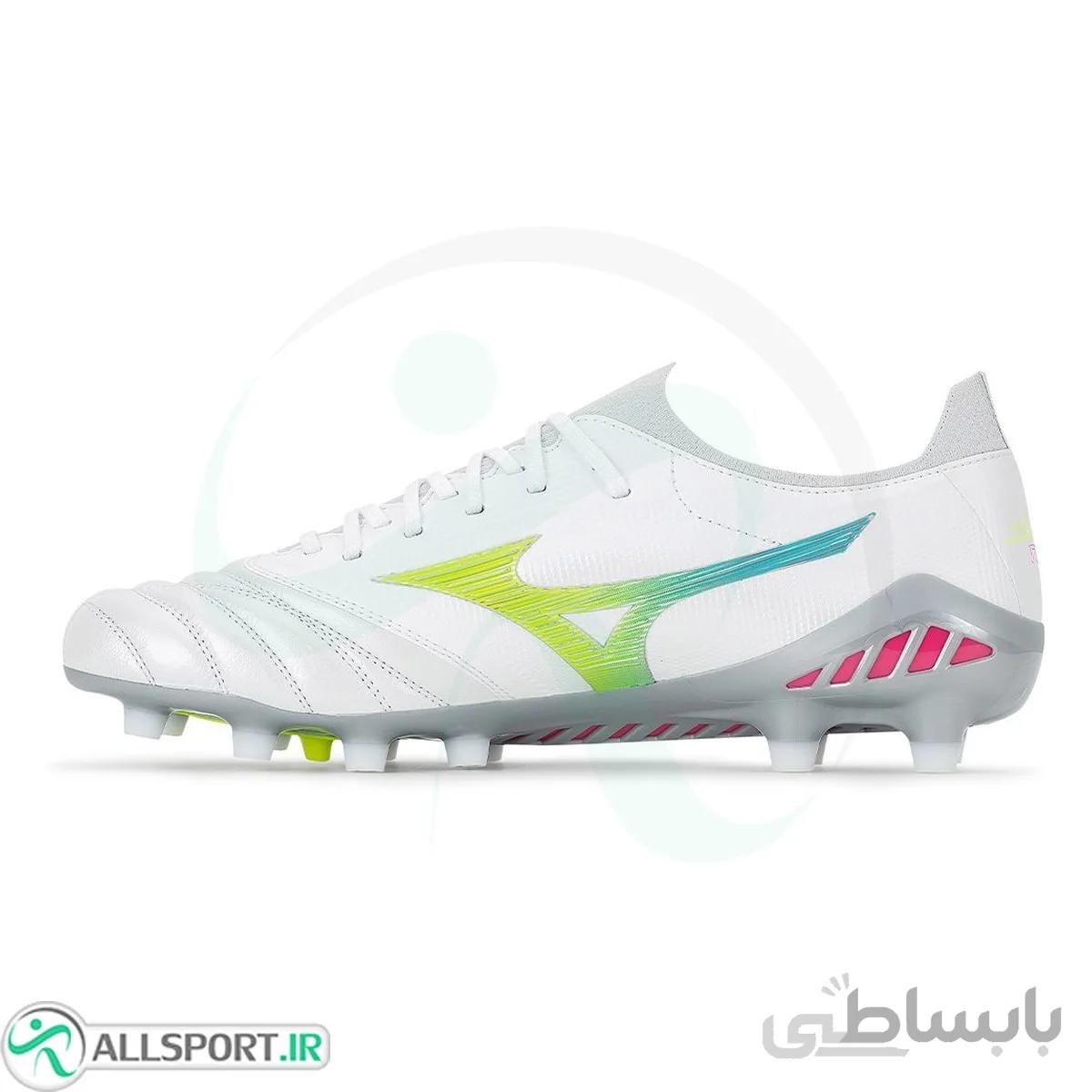 کفش فوتبال میزانو مورلیا طرح اصلی Mizuno Morelia Neo III White Rainbow
