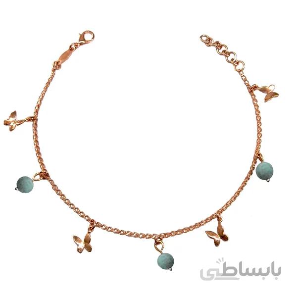 پابند مسی با طرح پروانه و مهر کد jw361