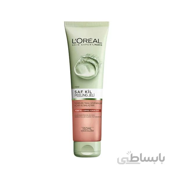 ژل شستشوی صورت لورآل مدل خاک رس لایه بردار حجم 150 میلی لیتر ا Loreal Paris Face Gel Saf Kil Peeling 150ml