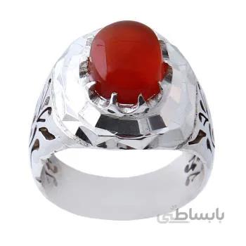 انگشتر نقره مردانه مدل عقیق یمنی کد AM_1231