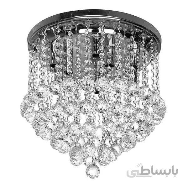 لوستر سقفی کریستالی چشمه نور کد ۶۶۳۸/۴۰C کروم