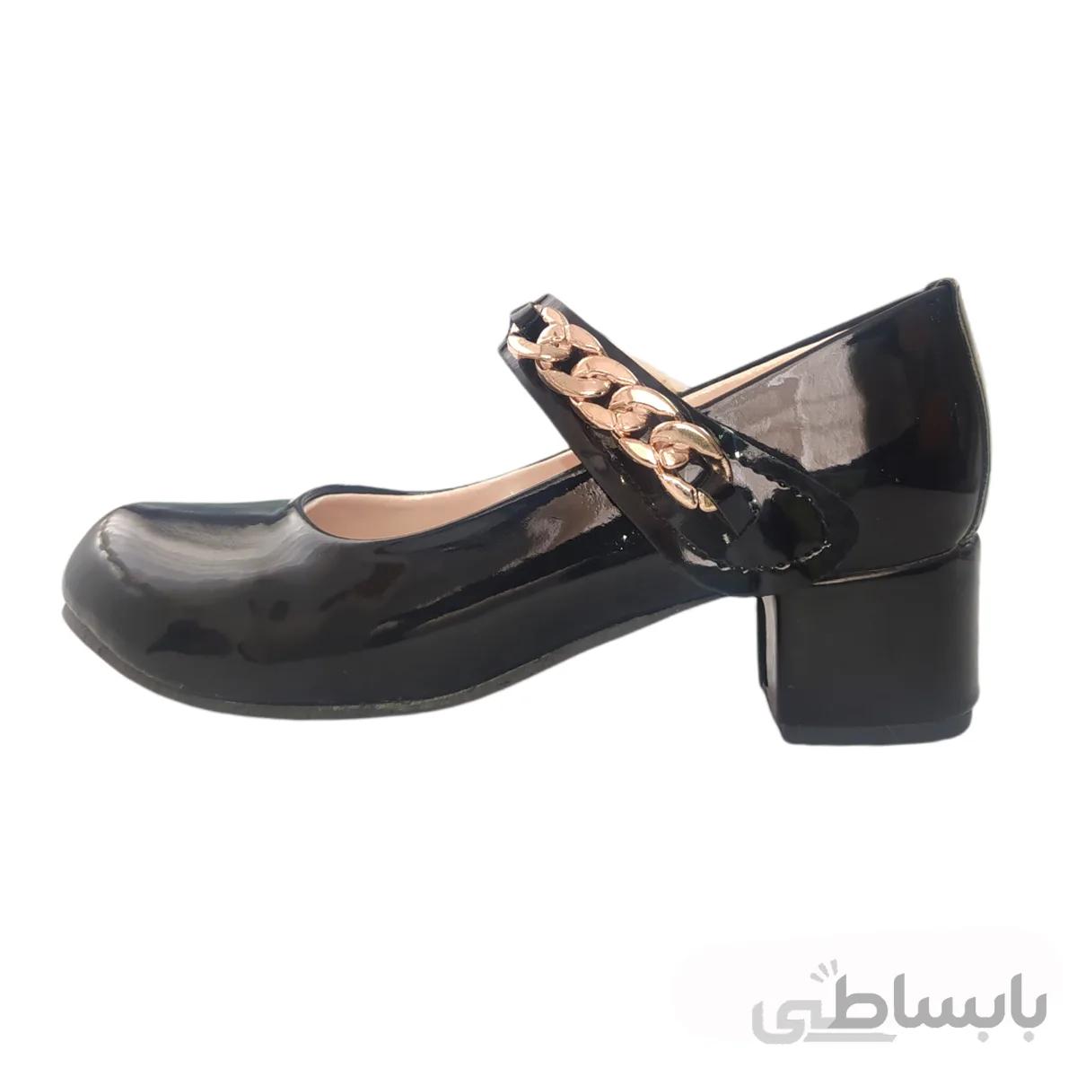 کفش دخترانه مدل مجلسی ورنی زنجیری کد JN CHB 32
