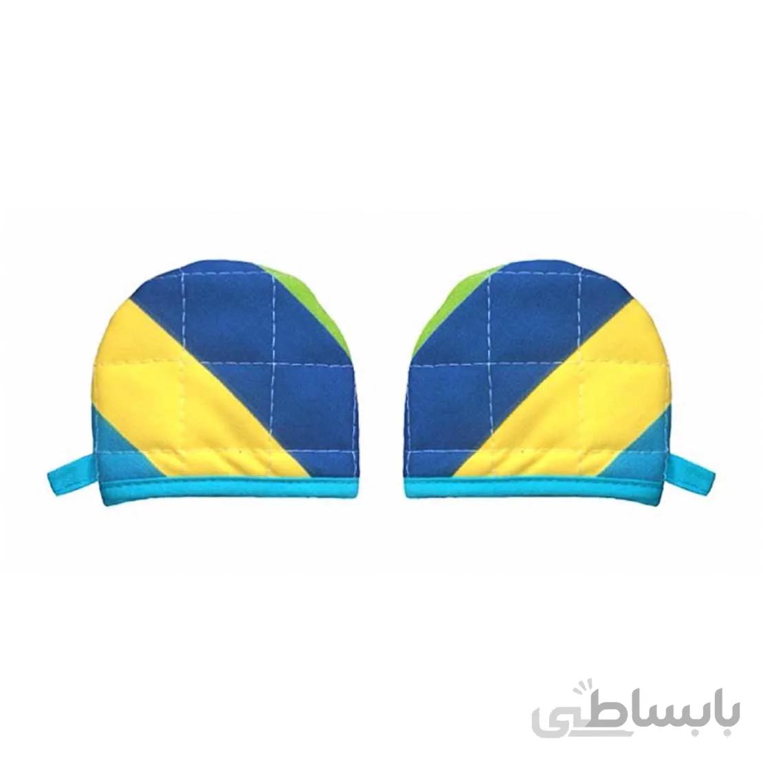 دستگیره قابلمه کتان طرح رابید آبی