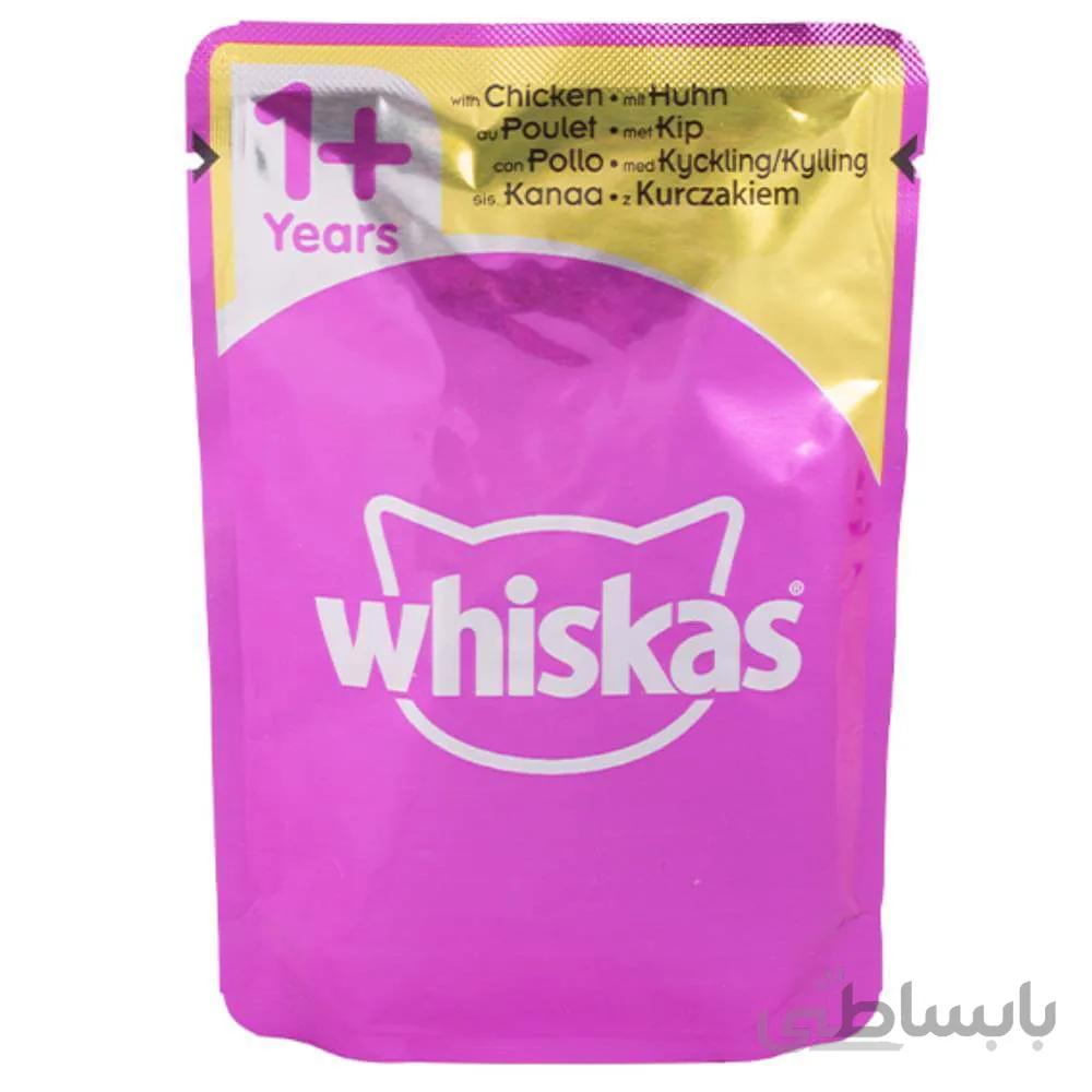 پوچ گربه ویسکاس مدل Chicken طعم مرغ در ژله وزن 100 گرم ا Whiskas Chicken In Jelly Wet Food for Adult Cat 100g