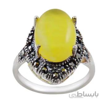انگشتر نقره زنانه مدل عقیق شرف الشمس کد AW_279