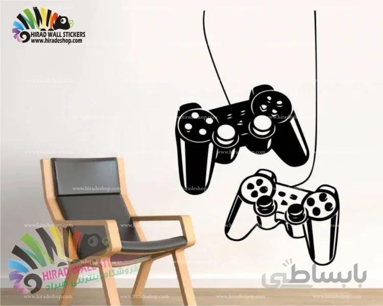 استیکر دیواری گیم نت و کلوپ و بازی دسته بازی سیمی پلی استیشن 2 PlayStation 2 Wired Controller Wallstickers کد h821