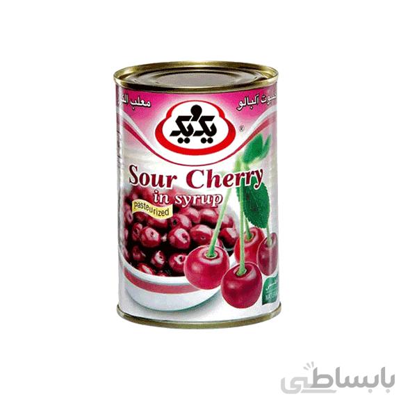 کمپوت آلبالو یک و یک قوطی - 370 گرم