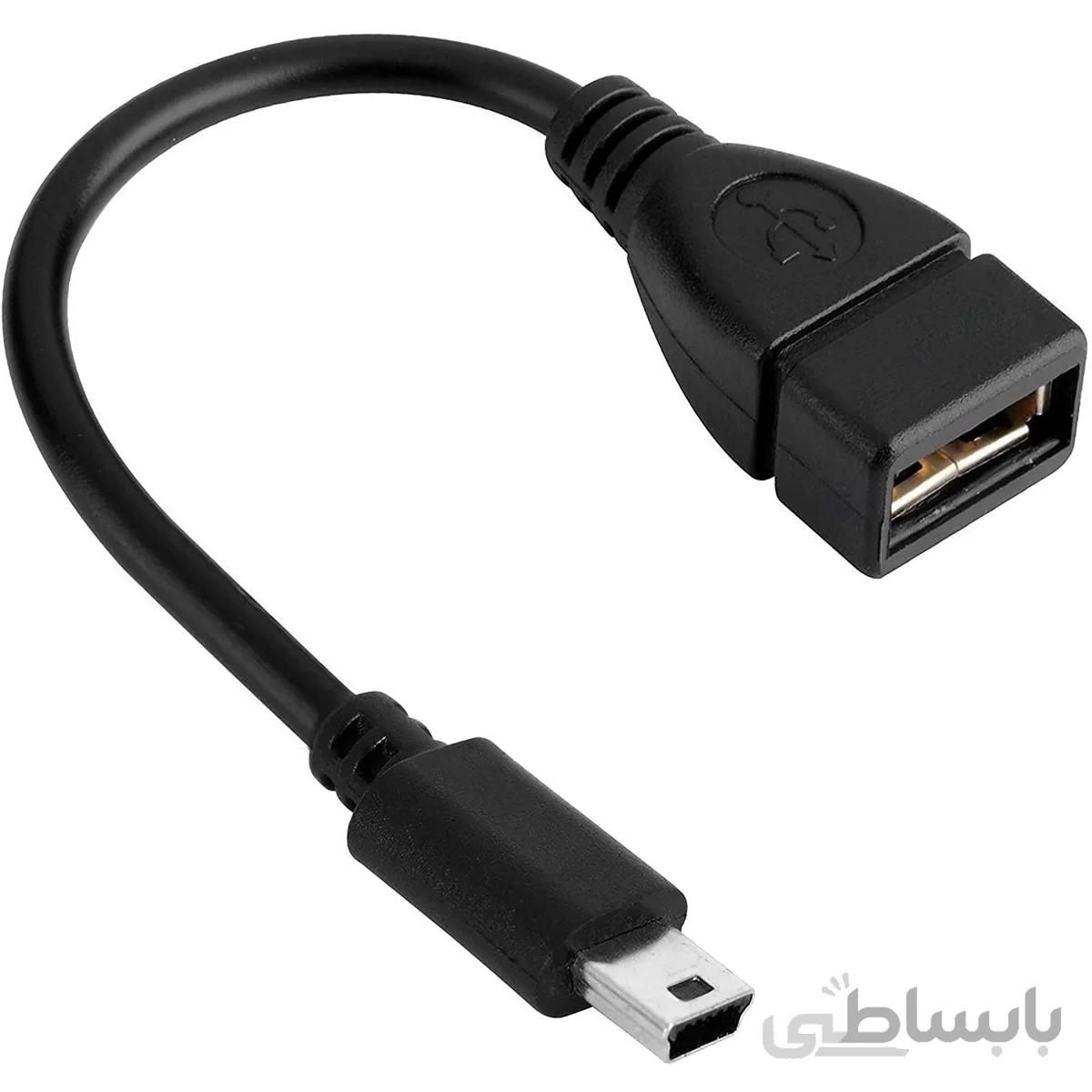 کابل تبدیل USB به mini USB مدل ۵ پین (ذوزنقه) به طول ۳۰ سانتی متر