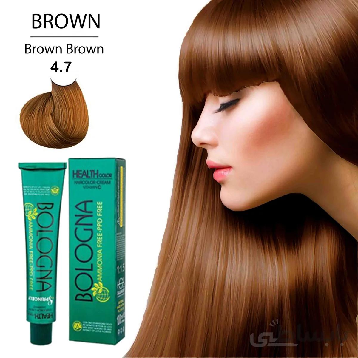 رنگ مو بدون آمونیاک و بدون پی پی دی بلونیا 100میل Brown Brown 4.7